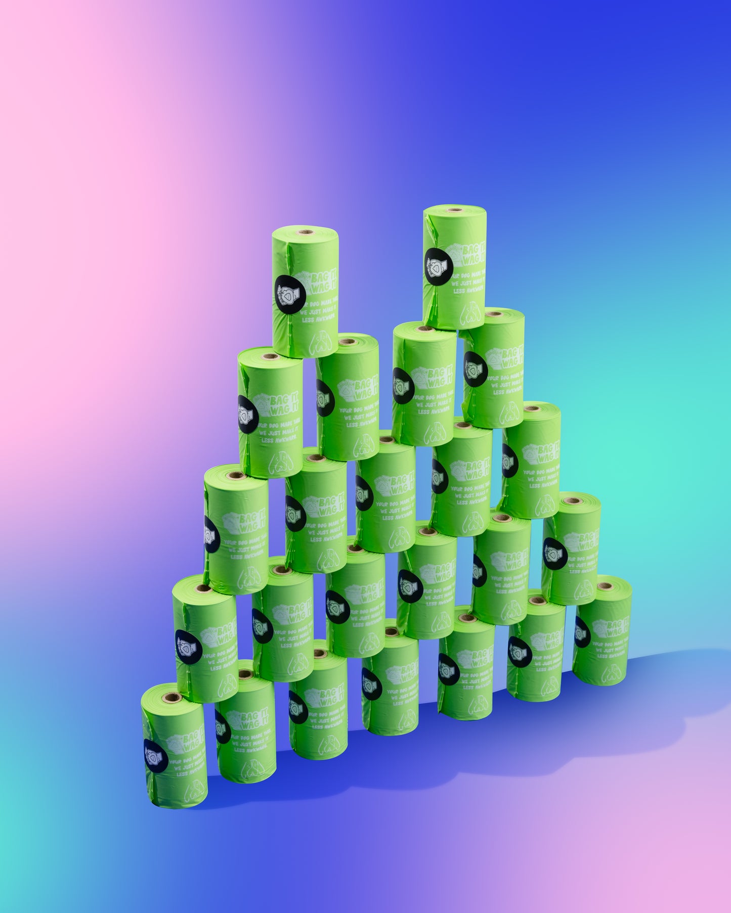 Zero-Plastic & Compostable Dog Poop Bags (60 Bags | 4 Rolls of 15 Bags)